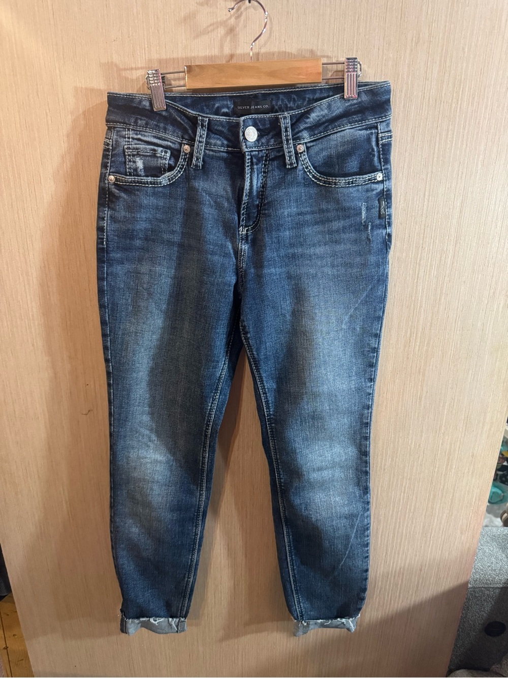Womens Silver Jeans Co. Medium Blue Suki Skinny Jeans Size 29